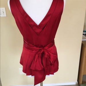 Valentines red satin sleeveless blouse